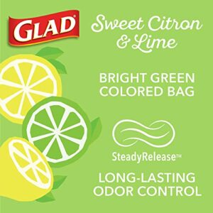 Glad Small Kitchen Drawstring Trash Bags – 4 Gallon Green Trash Bag Febreze , Sweet Citron & Lime, 80 Count (Package May Vary)