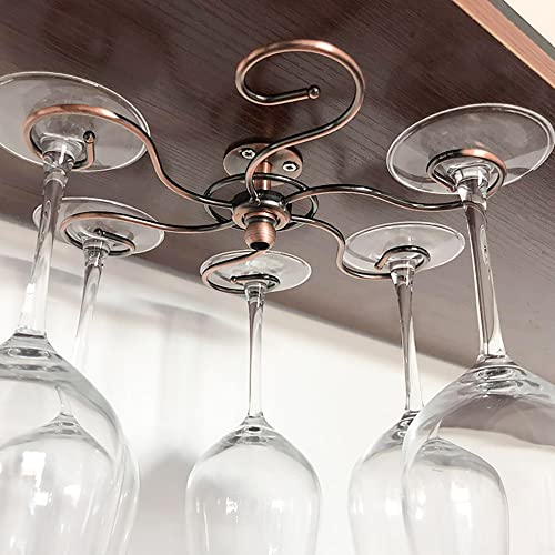 Stemware Racks,Wine glass rack, upside down red wine glass rack, hanging goblet rack, iron wine glass rack, rotating wine glass rack, which can hang 6 wine glasses (six cups)