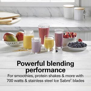 Hamilton Beach Power Elite Wave Action Blender-for Shakes and Smoothies, Puree, Crush Ice, 40 Oz Glass Jar, 12 Functions, Stainless Steel Ice Sabre-Blades, Black (58148A)