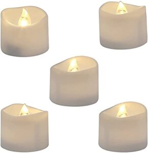 homemory flameless tea lights candles, last 5 days longer battery operated led votive candles, flickering tealights with warm white light for wedding, valentine’s day, halloween, christmas, set of 12