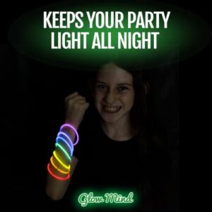 100 Ultra Bright Glow Sticks Bracelets and Necklaces - Halloween Glow in The Dark Party Supplies Decorations - Bulk 8" Glowsticks Party Favors Pack