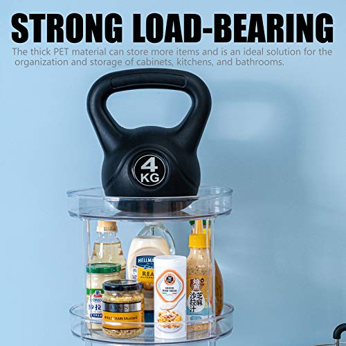 2 Tier Lazy Susan - 2 Pack 360 Degree Rotating Spice Rack - Turntable Cabinet Organizer for Cabinet, Fridge, Kitchen, Bathroom, Vanity Display Stand (2pack-9in)