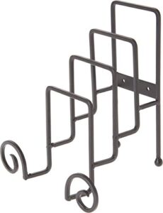 bard’s wrought iron 4 plate table stand, 8″ h x 7.25″ w x 6″ d