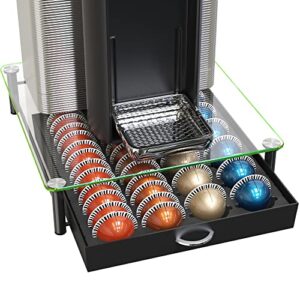 decobros crystal tempered glass nespresso vertuoline storage drawer holder for capsules
