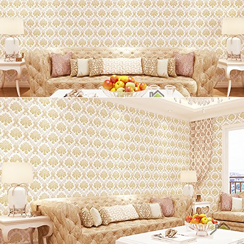 Yifely Luxury Damask Design Self-Adhesive Shelf Drawer Liner PVC Countertop Lining Paper 45x300cm