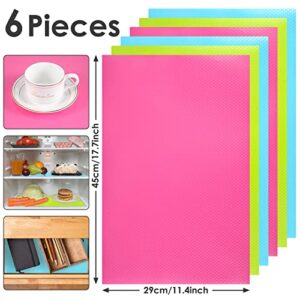 Refrigerator Liners,moinkerin 6 Pieces Refrigerator Mats 17.7x11.4 INCH Fridge Liners Washable Refrigerator Shelf Liners for Kitchen, Refrigerator, Cabinet, Table Mat, Drawer