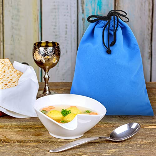 ACETOP 10Pcs Silver Storage Bags Anti Tarnish Fabric Cloth Bags 10" x 12", Silverware Jewelry Storage Bags, Silver Keeper Bag for Silver Storage, Sterling, Silverplate, Flatware, Holloware, Coins (Blue)