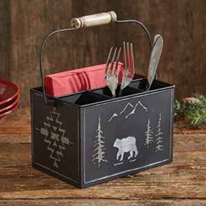 Park Designs Black Bear Rustic Metal Utensil Caddy