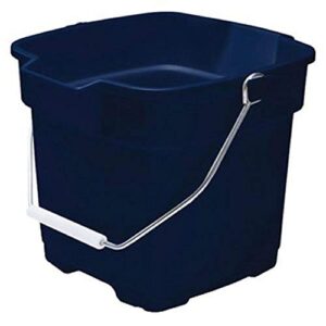 rubbermaid roughneck square bucket, 15-quart, blue, sturdy pail bucket organizer household cleaning supplies projects mopping storage comfortable durable grip pour handle