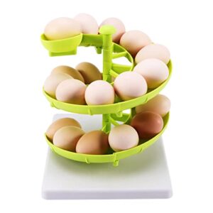 spiral egg basket, egg dispenser rack for eggs storage holds approximately 20 eggs for kitchen countertop