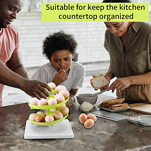 Spiral Egg Basket, Egg Dispenser Rack for Eggs Storage Holds Approximately 20 Eggs for Kitchen Countertop