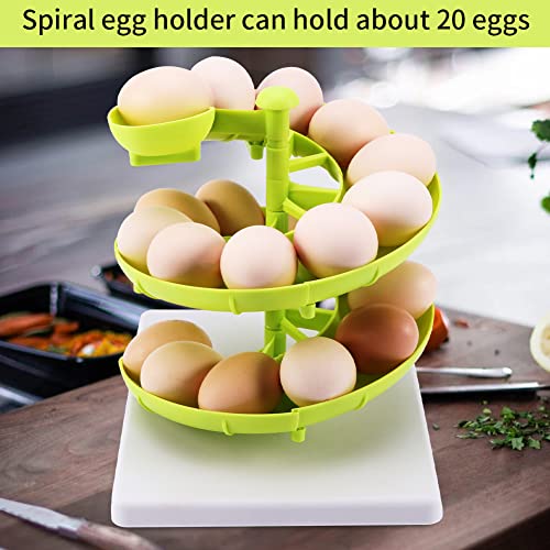 Spiral Egg Basket, Egg Dispenser Rack for Eggs Storage Holds Approximately 20 Eggs for Kitchen Countertop