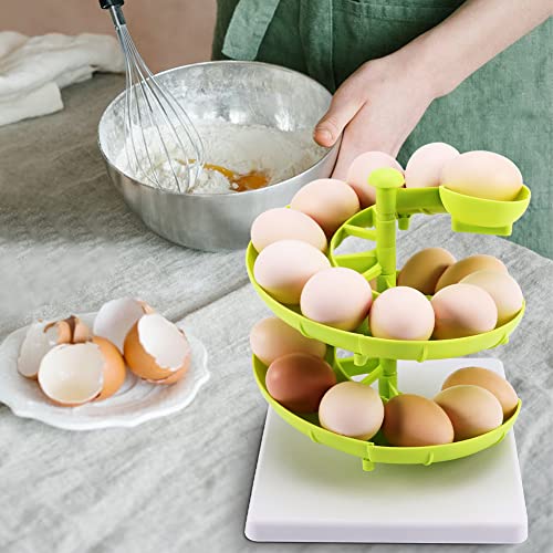 Spiral Egg Basket, Egg Dispenser Rack for Eggs Storage Holds Approximately 20 Eggs for Kitchen Countertop