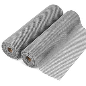 bakhuk grip shelf liner, 2 rolls of non-adhesive 17 inch x 25 feet cabinet liner durable organization liners for kitchen cabinets drawers cupboards bathroom storage shelves (gray)