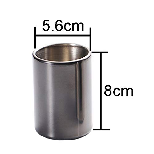 1 Piece Stainless Steel Fruit Fork Holder Cocktail Fork Holder Jar Stainless Steel Kitchen Utensil Holder Food Pick Forks Holder Coffee Spoon Holder Cup, Black