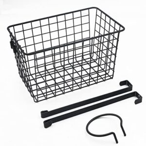 Metal Wire Bathroom Holder for Body Care, Over Cabinet Storage Basket for Hair Care, Styling Tool, Kitchen Organization for Bakeware, Cookbook, Cleaning Supplies, Black