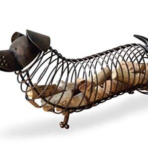 Wine Cork Holder - A Decorative Wine Cork Holder Wine Barrel in The Shape of a Cute Metal Dog A Dachshund for Wine Lovers. Great for Wine Corks