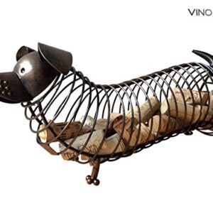 Wine Cork Holder - A Decorative Wine Cork Holder Wine Barrel in The Shape of a Cute Metal Dog A Dachshund for Wine Lovers. Great for Wine Corks