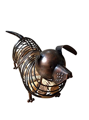 Wine Cork Holder - A Decorative Wine Cork Holder Wine Barrel in The Shape of a Cute Metal Dog A Dachshund for Wine Lovers. Great for Wine Corks