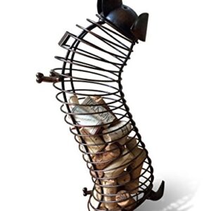 Wine Cork Holder - A Decorative Wine Cork Holder Wine Barrel in The Shape of a Cute Metal Dog A Dachshund for Wine Lovers. Great for Wine Corks