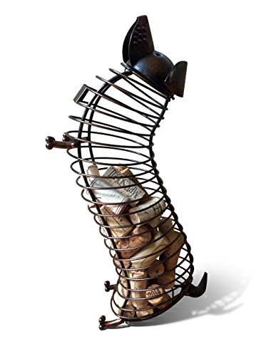 Wine Cork Holder - A Decorative Wine Cork Holder Wine Barrel in The Shape of a Cute Metal Dog A Dachshund for Wine Lovers. Great for Wine Corks