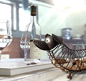 Wine Cork Holder - A Decorative Wine Cork Holder Wine Barrel in The Shape of a Cute Metal Dog A Dachshund for Wine Lovers. Great for Wine Corks