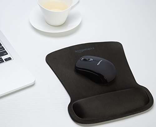 Amazon Basics Gel Computer Mouse Pad with Wrist Support Rest - Black