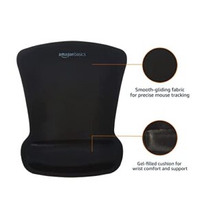 Amazon Basics Gel Computer Mouse Pad with Wrist Support Rest - Black