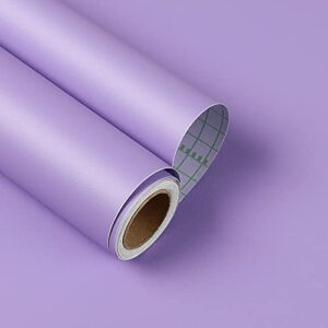 yenhome purple peel and stick wallpaper removable purple wallpaper for bedroom wall paper rolls purple contact paper peel and stick for cabinets walls drawer 17.7″x80″ matte self adhesive wallpaper