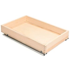 mulush pull out cabinet drawer organizer tray, slide out wood kitchen shelves, 14”w x 21”d, requires at least a 15.5” cabinet opening, unfinished wood