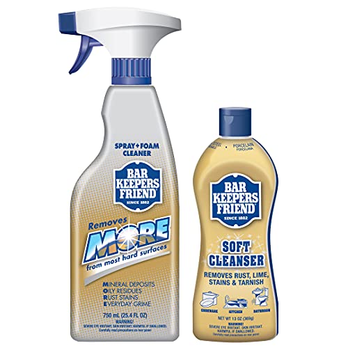 Bar Keepers Friend Soft Cleanser Premixed Formula | 13 oz. container + 25.4 oz. spray bottle| (2-Pack)