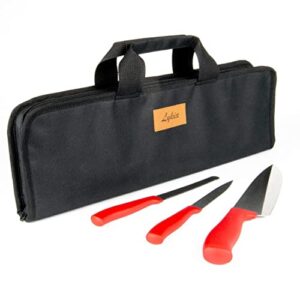 Lykia Knife Bag. 9 slots and 2 pockets. Durable and Multi-Functional Knife Case. Perfect for Chefs, Cooks and Culinary Students. (Chef Knife Bag Only) (Black)