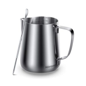 milk frothing pitcher 350ml 600ml 900ml 1500ml 2000m(12oz 20oz 32oz 50oz 66oz)steaming pitchers stainless steel milk coffee cappuccino latte art barista steam pitchers milk jug cup with decorating pen