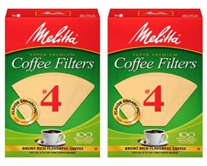 melitta #4 coffee filters, natural brown, 2 pack of 100 filters.