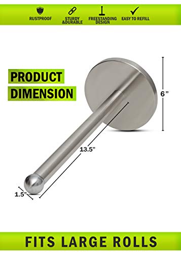 Totally Kitchen Weighted Paper Towel Holder | Single Tear Standing Paper Towel Holder | Durable Metal Construction | Ball Design