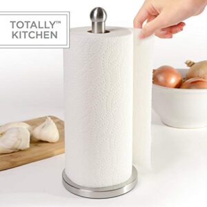 Totally Kitchen Weighted Paper Towel Holder | Single Tear Standing Paper Towel Holder | Durable Metal Construction | Ball Design