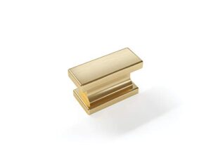 newage products home cabinet brushed brass contemporary square knob, cabinet pull handles, 80242