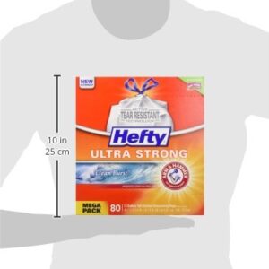 Hefty Ultra Strong Tall Kitchen Trash Bags, Clean Burst Scent, 13 Gallon, 80 Count