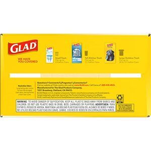 GLAD ForceFlex Tall Kitchen Drawstring Trash Bags, 13 Gallon White Trash Bag for Kitchen Trash Can, Gain Original Scent, Odor Shield, Odor Eliminator, Leak Protection, 110 Count