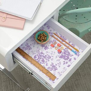 Con-Tact Brand Creative Covering, 18-Inches by 9-Feet, Toile Lavender Self-Adhesive Vinyl Drawer and Shelf Liner, x 9'