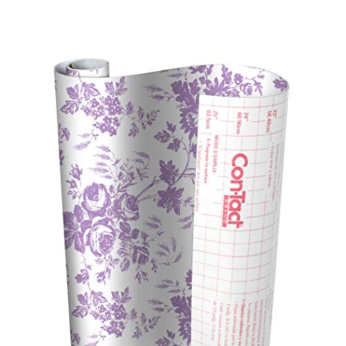 Con-Tact Brand Creative Covering, 18-Inches by 9-Feet, Toile Lavender Self-Adhesive Vinyl Drawer and Shelf Liner, x 9'