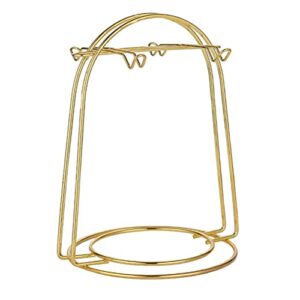 jojofuny golden metal tea mugs display stand 4 hook european style cups holder tree wrought iron saucer organizer rack for coffee home jewelry entryway key bar accessories