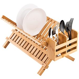 bambüsi bamboo dish drying rack and utensil drying caddy