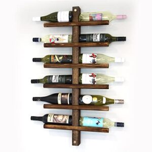 wall mounted wine rack 12 bottles, wine rack wall made from solid wood by syle homewares. perfect for any wine lover, compact design for any decor