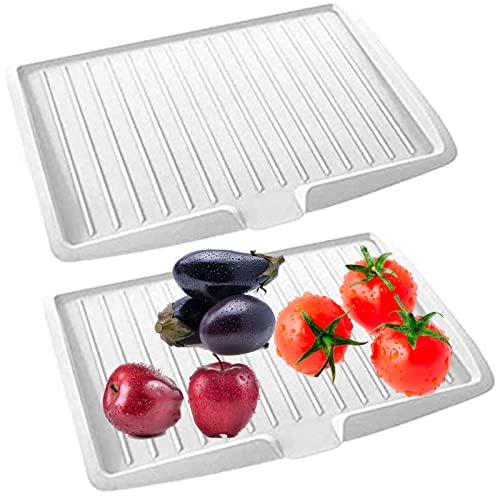 Qingsi 1 PC Premium Drip Tray Dish Drainer Mat Plastic Kitchen Dish Draining Rack Dish Drain Board Sink Side Drip Sloping Draining Tray for Pots, Pans, Fruit Vgetable Drain Cooking Holder Tools