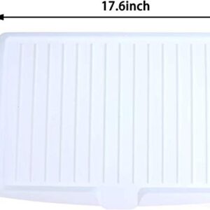 Qingsi 1 PC Premium Drip Tray Dish Drainer Mat Plastic Kitchen Dish Draining Rack Dish Drain Board Sink Side Drip Sloping Draining Tray for Pots, Pans, Fruit Vgetable Drain Cooking Holder Tools