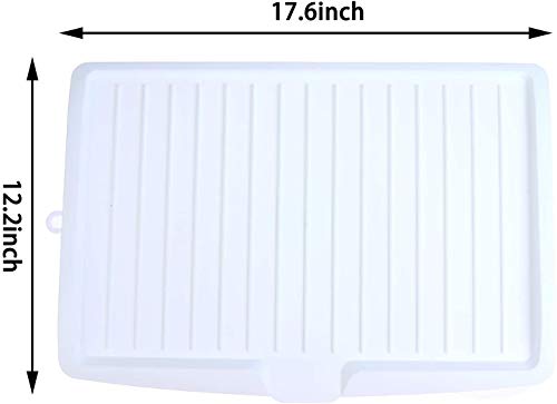 Qingsi 1 PC Premium Drip Tray Dish Drainer Mat Plastic Kitchen Dish Draining Rack Dish Drain Board Sink Side Drip Sloping Draining Tray for Pots, Pans, Fruit Vgetable Drain Cooking Holder Tools