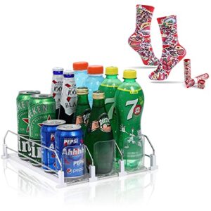 qiwip assembly-free soda can organizer for refrigerator – fancy christmas crew socks for women & men