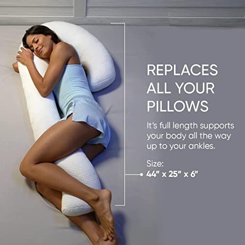 Contour Swan Body Pillow w/ Pillowcase & Mesh Laundry Bag