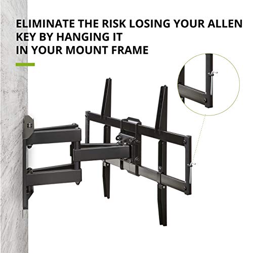 USX MOUNT Full Motion TV Wall Mount for Most 47-84 inch Flat Screen/LED/4K TV, TV Mount Bracket Dual Swivel Articulating Tilt 6 Arms, Max VESA 600x400mm, Holds up to 132lbs, Fits 8” 12” 16" Wood Studs